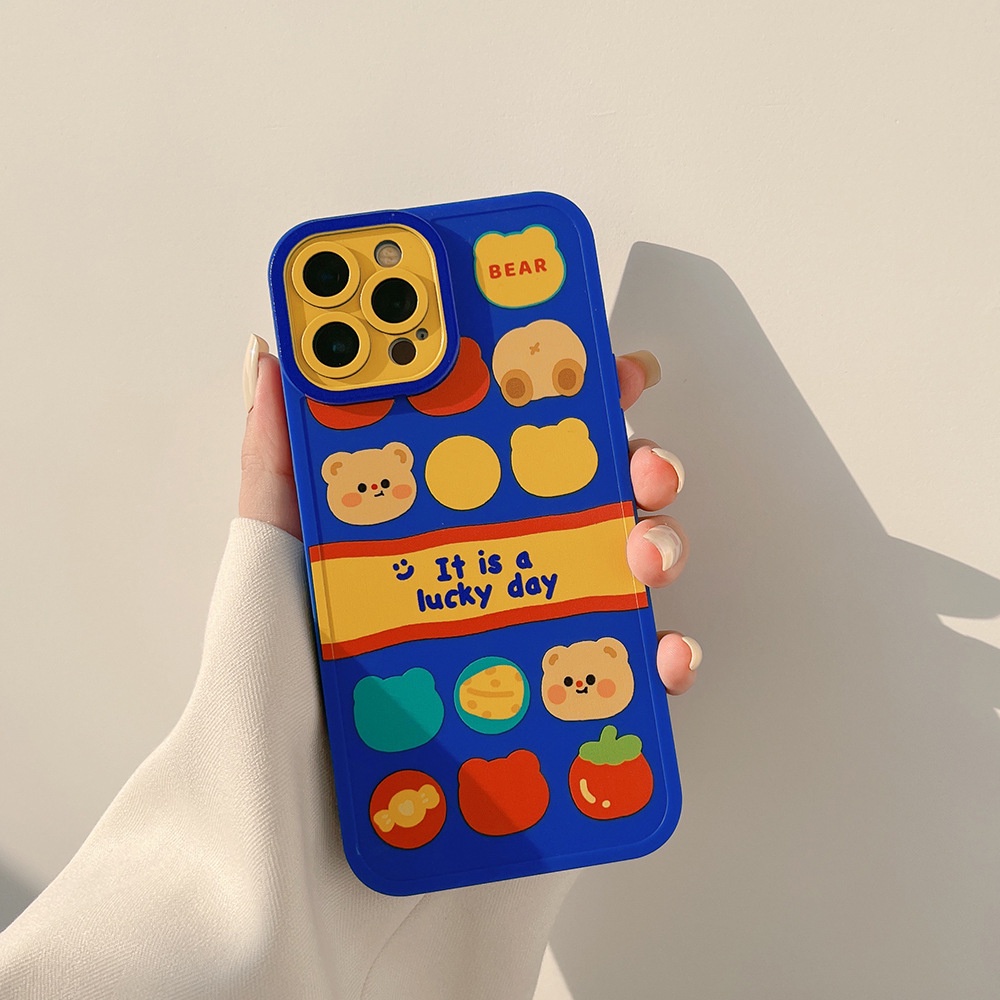 Soft Case Hp Gambar Kartun Beruang Tahan Goncangan Untuk Iphone 13 / 12 Mini / 11promax / X / Xs / Xr / 8 / 7plus / Se 2020