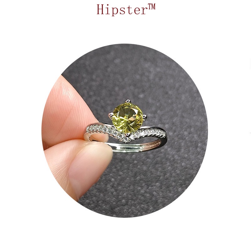 New Affordable Luxury Fashion Elegant White Diamond Citrine Ring