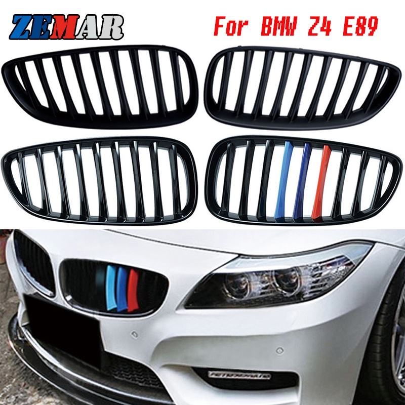 1 Set Kidney Grill Bumper Depan Warna Hitam Untuk BMW E89 Z4 09-1 Roadster M Sport Power Performance