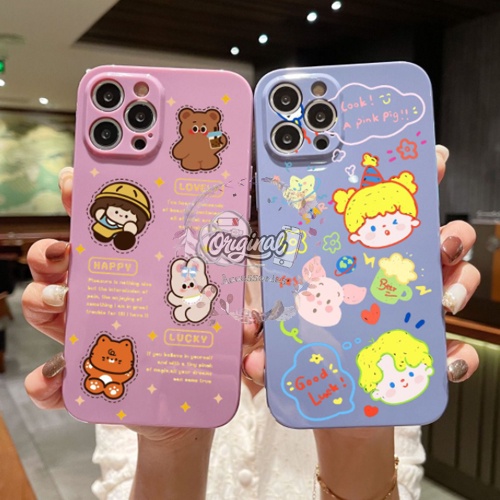 OR757 CASE CASING SOFTCASE MACARON GLOSSY MOTIF KOREAN ANIMATION VIVO Y91 Y91C Y93 Y95 V23E