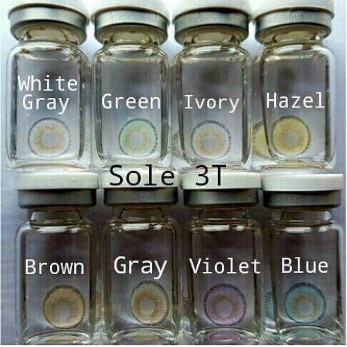 Softlens EOS Sole 3 Tones - Warna White Ivory Gray Hazel Brown Blue Green Violet