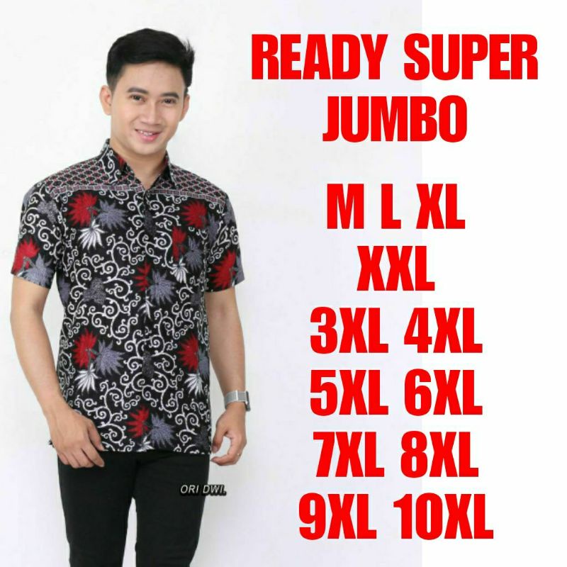 Atasan Batik Pria motif kembang langit | M-10XL super jumbo | hem distro murah |katun HRB kenongo