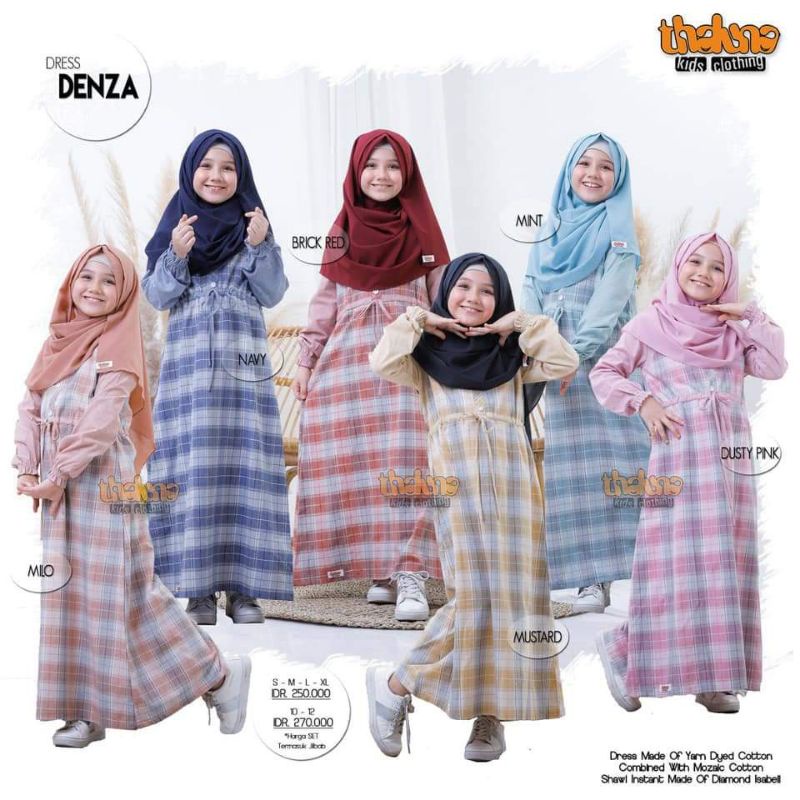 Dress Denza mini by Thaluna Kids clothing/gamis kotak kotak