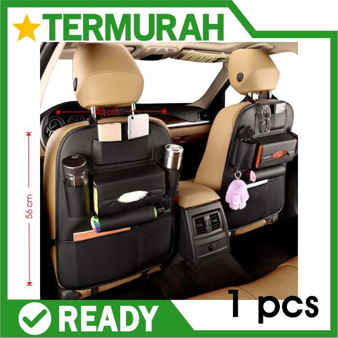 premium car organizer leather kulit foldable meja seat tas