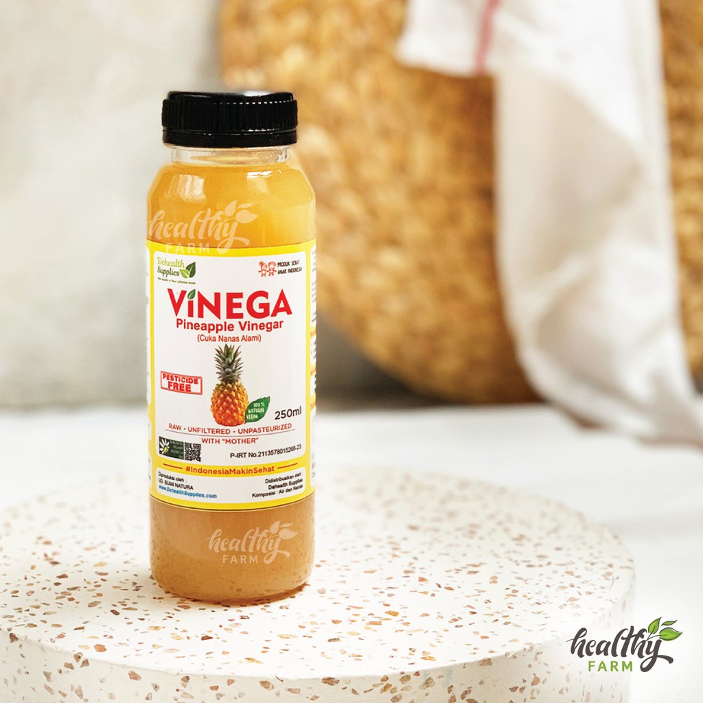 Cuka Nanas Murni Vinega Finega/ Pineapple Cider Vinegar / Cuka Nanas Alami 250ml