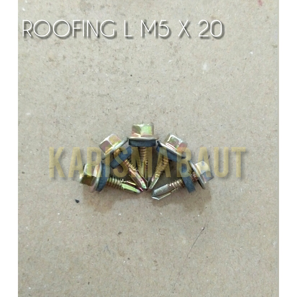 Sekrup roofing kuning #5 x 20 / skrup roofing 5x20 (2cm)