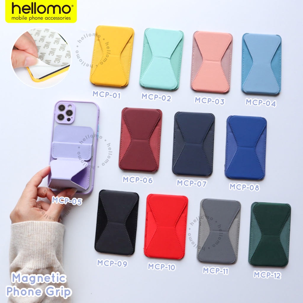 Phone Grip Magnetic Sticky Card Stand Holder Tempat Kartu Hp Magnet Dudukan Handphone