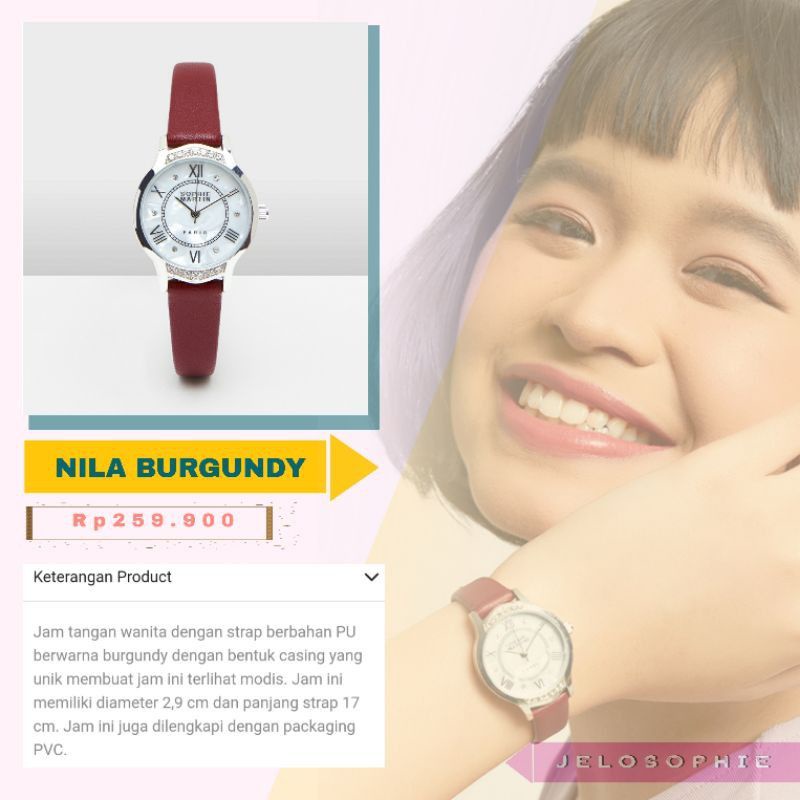 JAM TANGAN WANITA SHOPIE MARTIN NILA BURGUNDY
