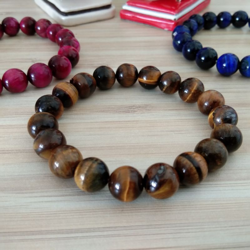 Gelang Batu Tiger Eye 10 mm