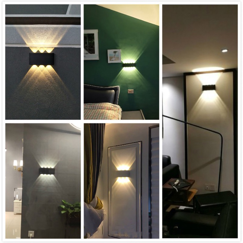 【Ini bukan lampu tenaga surya!】Lampu Dinding Taman Outdoor COB 4 MATA 6 MATA 8 MATA / LED Wall Light Minimalis 4X1W LAMPU TEMPEL COCOK UNTUK TEMBOK PILAR OUTDOOR INDOOR RUMAH-3