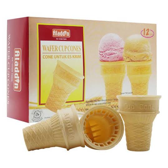 Aladdin Wafer Cup Cones / Cone Es Krim 12Pcs 50G By Adriana Shop