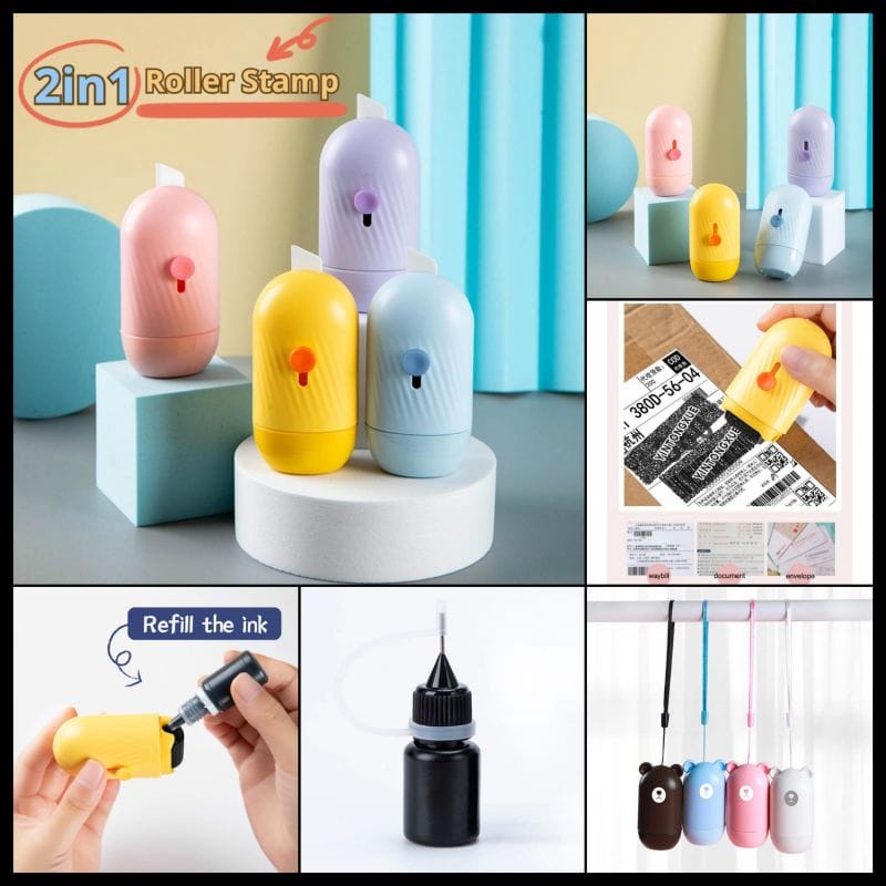 Stamp Roller Penghapus Alamat Resi Pelindung Identitas Stempel Roller Tinta Stempel Rol Stamp Roller Bear Stamp Roller Stempel