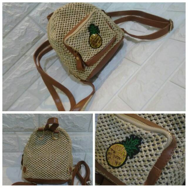 TAS RANSEL WANITA - PINEAPPLE BACKPACK - TAS KECIL RANSEL - TAS RANSEL MURAH