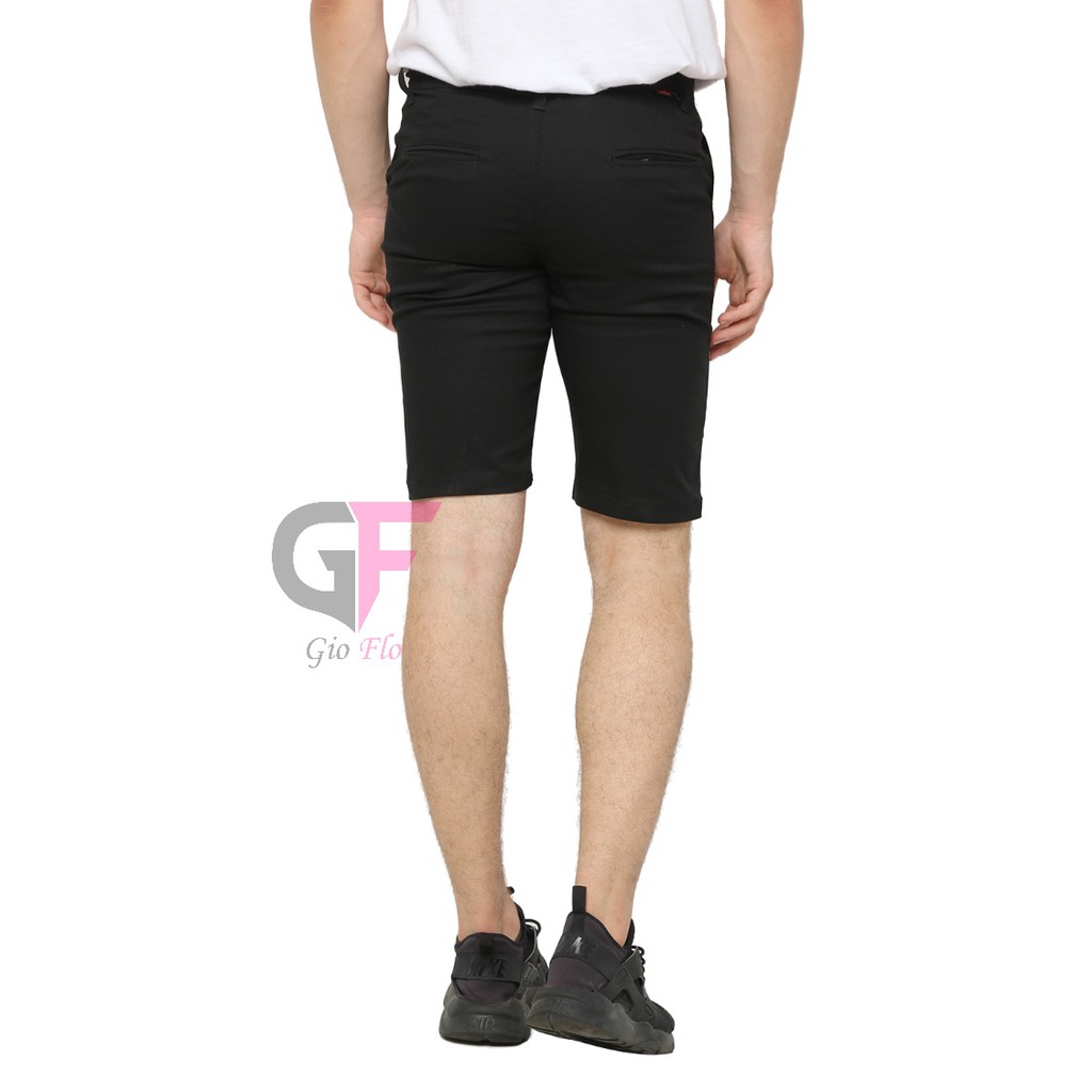 GIOFLO Celana Pendek Casual Chino Pendek Polos Modis Hitam / CLN 789