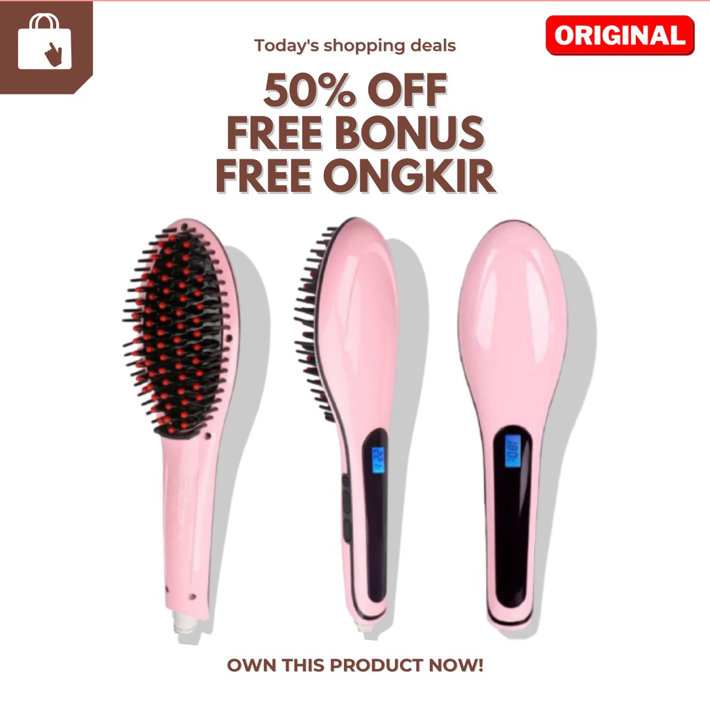 Catokan rambut murah merk etude smart haircomb sisir catok pelurus rambut elektrik (ORI)