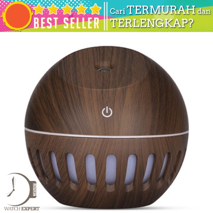 BAYAR DI TEMPAT Pelembab Udara Air Humidifier Aromatherapy Diffuser Wood Design 130ml - Dark Brown