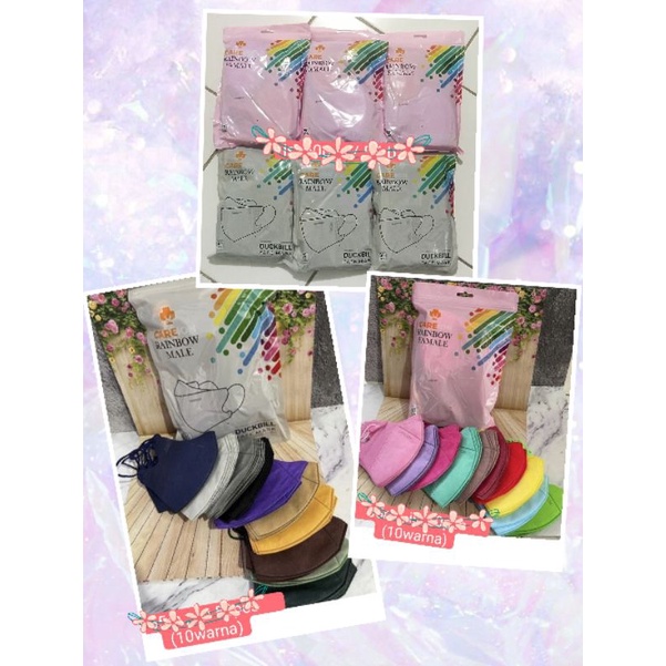 Masker Careion Rainbow Duckbill isi 50pcs 10warna
