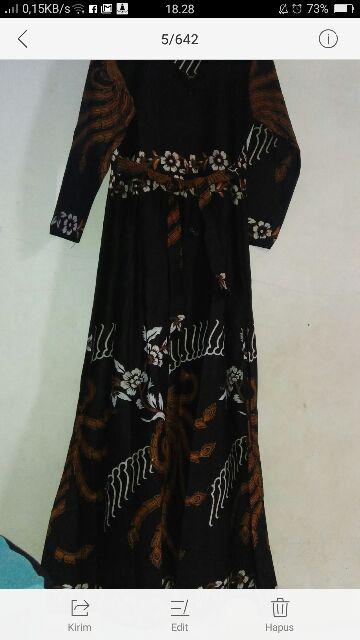 Gamis Batik Peplum Sogan