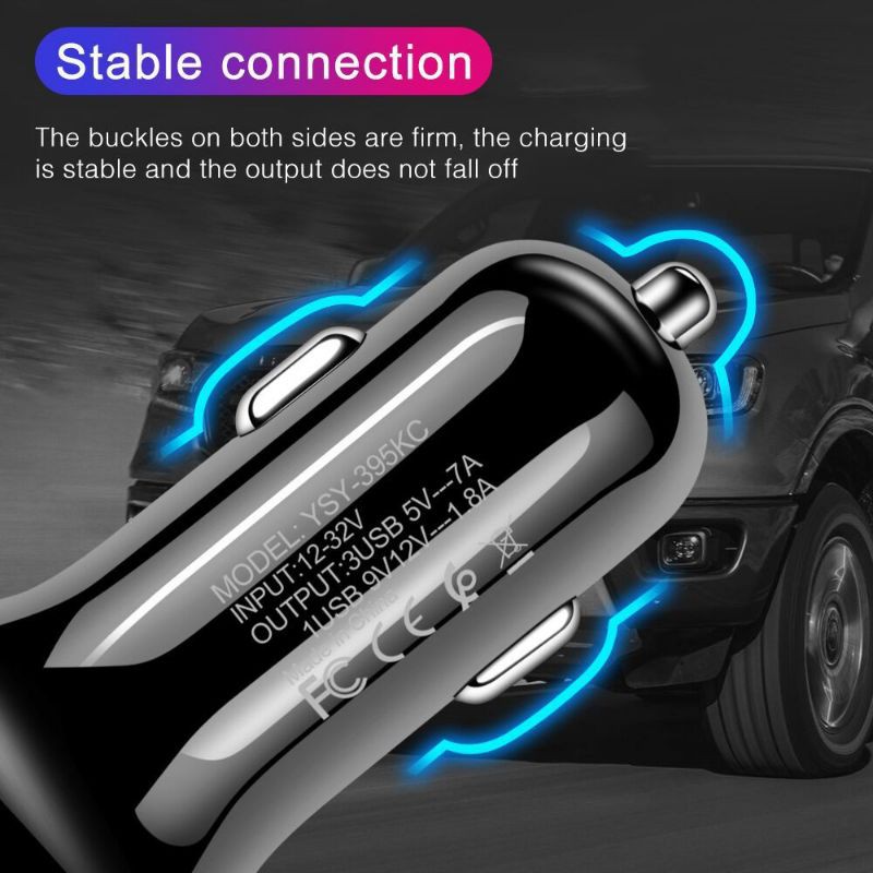 Car Charger HP Mobil Motor 3 USB Ports QC 3.0 fast Charging