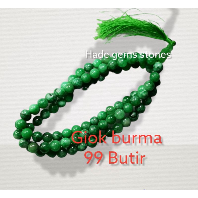 NATURAL TASBIH GIOK BURMA 99 BUTIR SUPER KUALITAS