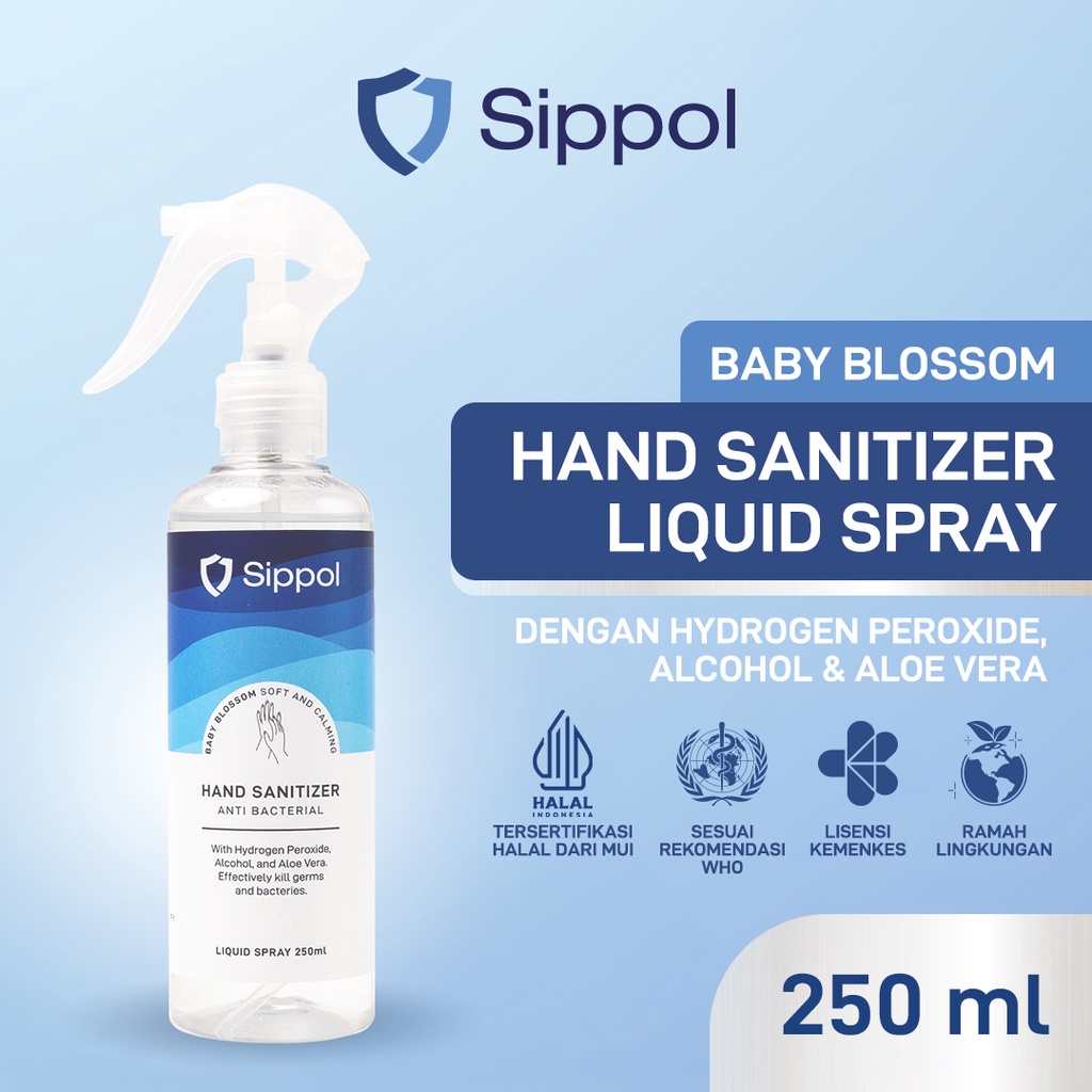 Sippol Hand Sanitizer Liquid Spray 250 ml (Baby Blossom)