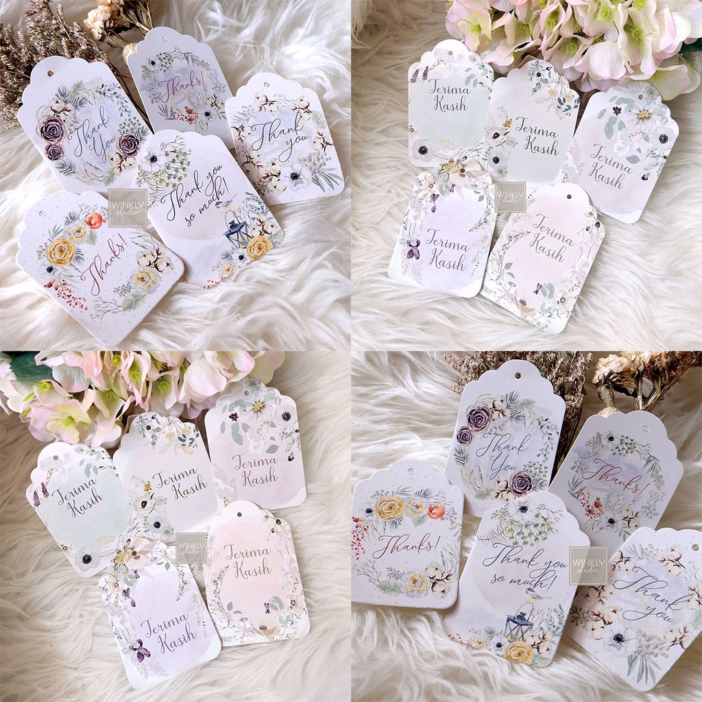 25pcs Hang Tag Thankyou Hangtag Thank You Card Mini Kartu Terima Kasih