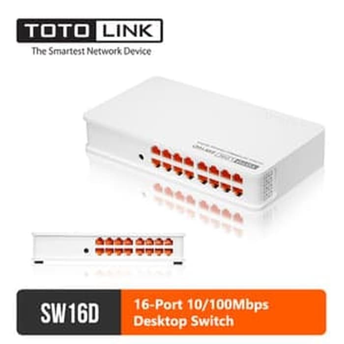 Bergaransi (GGP) TOTOLINK SW16D 16-Port 10/100Mbps Desktop Switch Termurah di Shopee