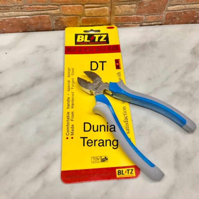 Tang Knip BLITZ 6in Crom Abu Biru / Chrome Side Cutting Plier 6 inchi / Tang Potong Knep 6 inci