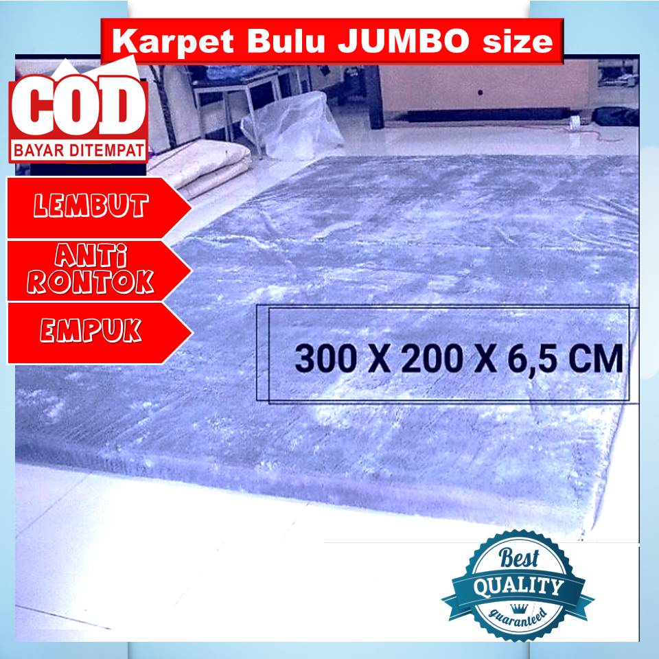 Karpet bulu rasfur ukuran besar JUMBO uk 300x200x6,5cm