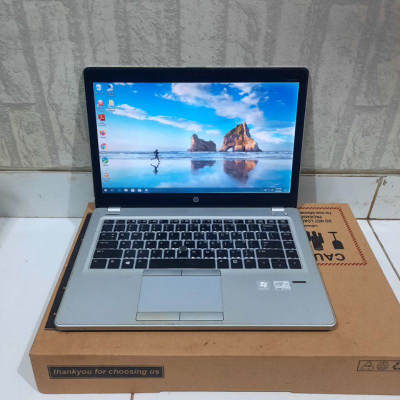 Laptop HP Elitebook Folio 9470M Cor i5-3437U Ram 4GB HDD 500GB Keyboard Backlight(nyala) Body Super slim windows 10 siap pakai