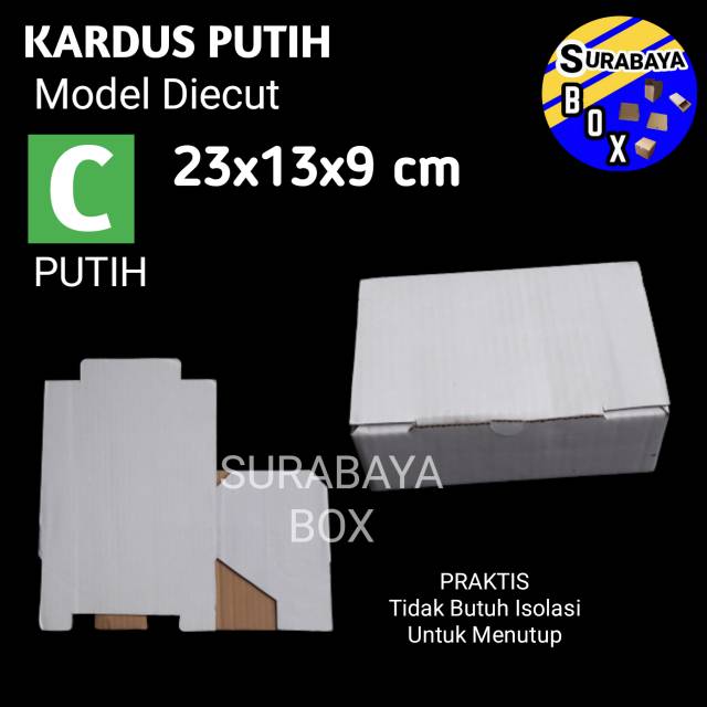 

KARDUS C PUTIH 23x13x9 cm KOTAK KARTON BOX DUS DOS SEPATU PACKING