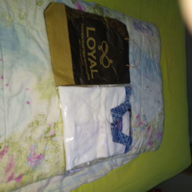 Loyal Polo Batik - Polobatik Men Larent White Hem Kemeja Batik Kaos Batik Alinskie Brothers