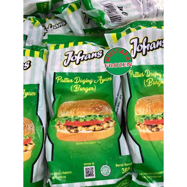 

Jofrans patty ayam burger 360gr(6)