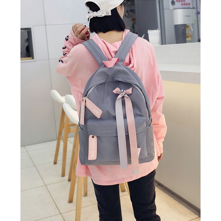 Backpack Wanita ABG Cewe Tas Sekolah Nylon Tas Punggung Bag - JB777