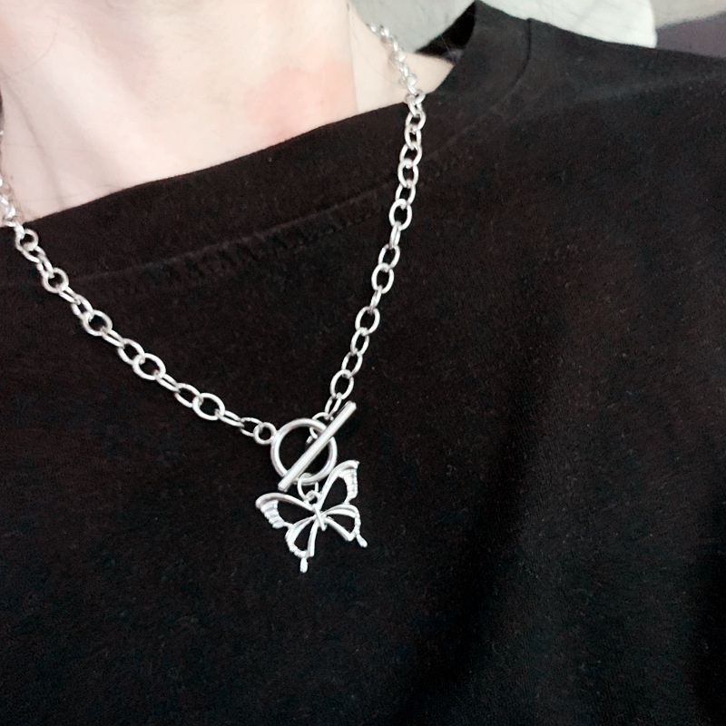 Kalung Liontin Kupu-Kupu Lapis Emas 18k Gaya Korea Untuk Wanita butterfly