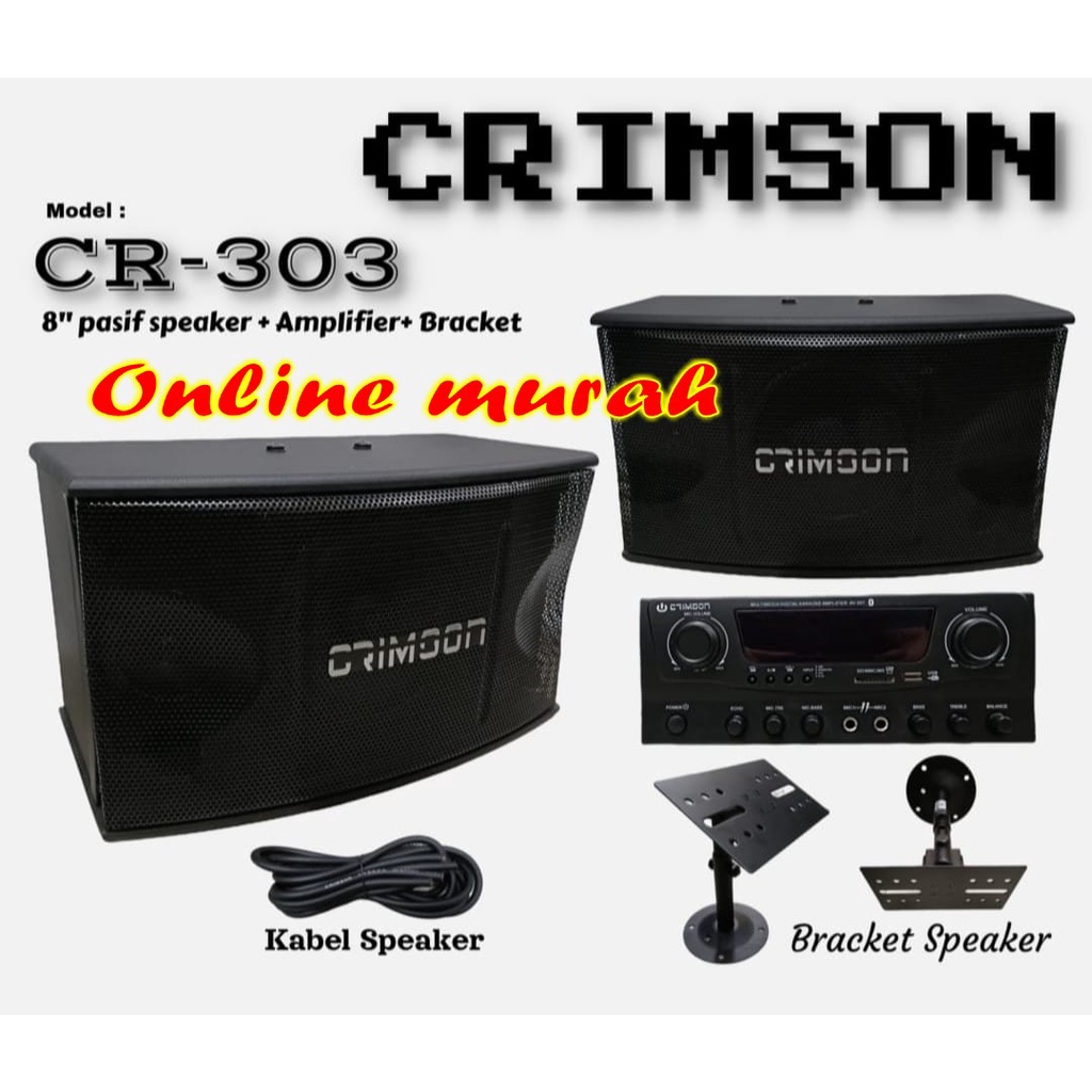paket sound system karaoke crimson cr303 8'' + ampli crimson av201