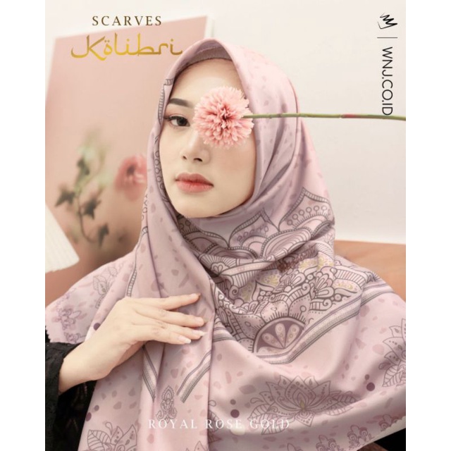 SCARVES KOLIBRI HIJAB SEGIEMPAT VOAL ULTRASHINE SILK | MOTIF PRINTING EXCLUSIVE ORIGINAL by WANOJA