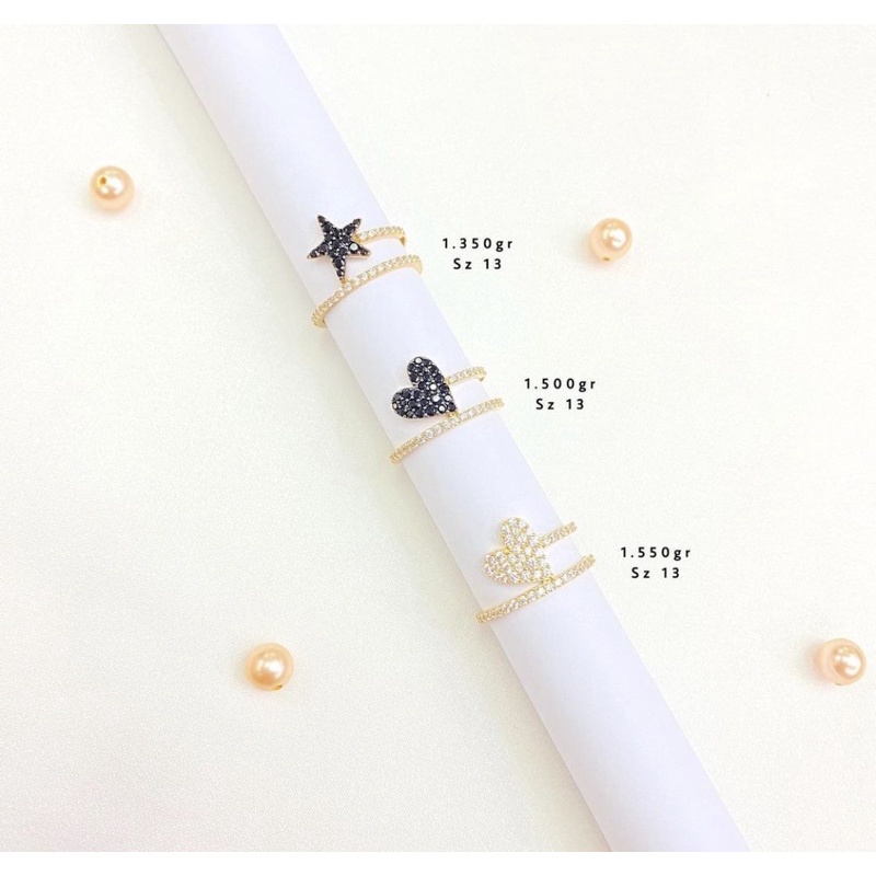 Cincin ubs emas asli fashion kadar 375 8 karat millie molly