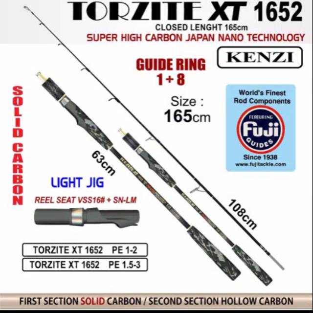 JORAN KENZI TORZITE XT 1652 FULL FUJI SAMBUNG 2 SOLID CARBON PE 1-2 PE 1.5-3