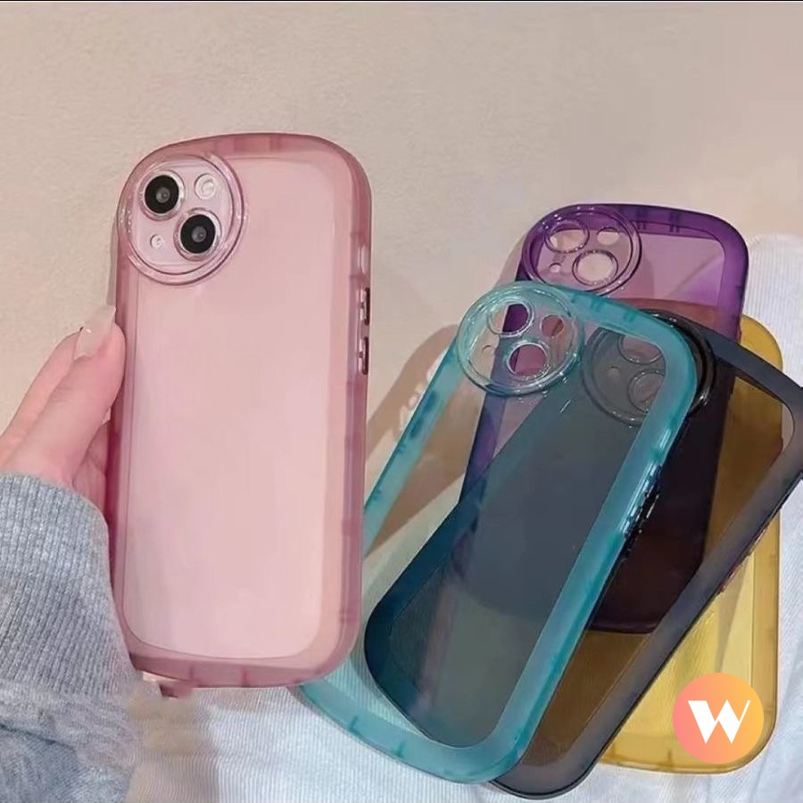 Soft Case TPU Transparan Warna Macaron Fluorescent Cover IPhone X XR XS Max 13 12 11 Pro Max 6 6s 7 8 Plus SE 2020