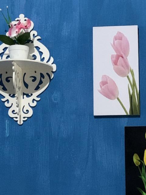 Poster Kayu Tanaman Bunga Abstrak Dekorasi Rumah Hiasan Dinding Art