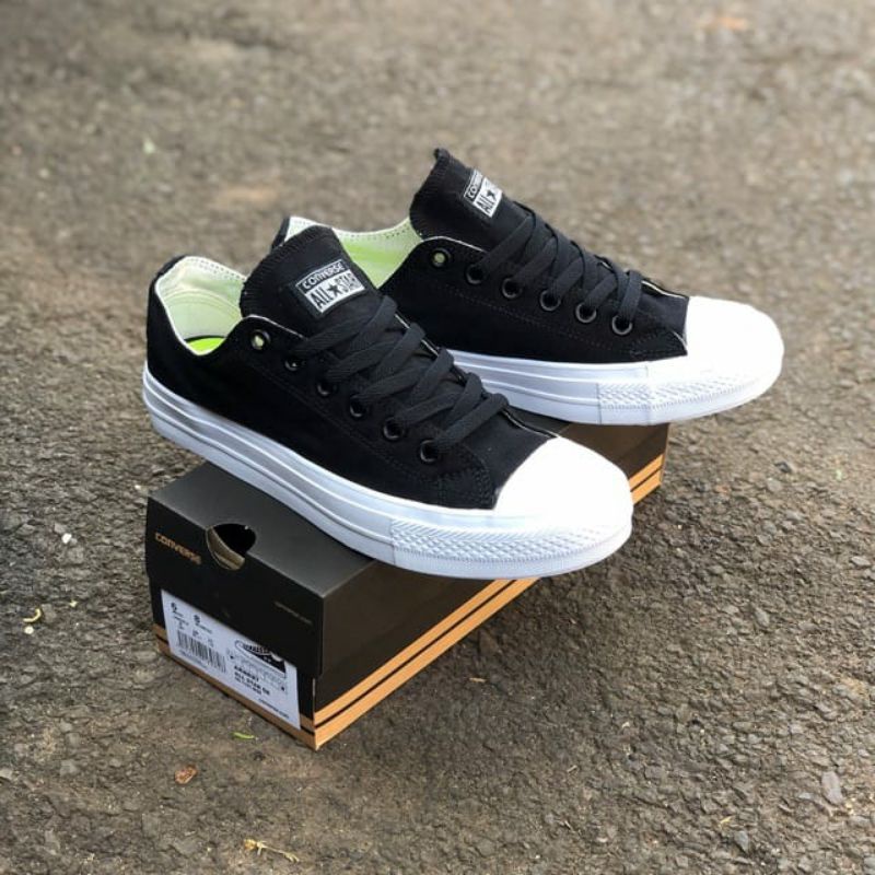 Sepatu Converse All Stra Chuck Taylor ll Ct 2 Lunarlon Ox Black White