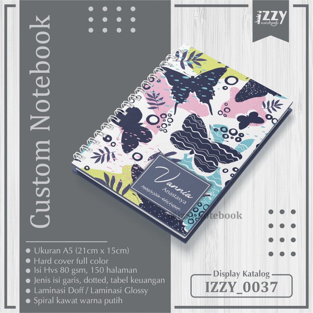 

[IZZY] Notebook Custom A5 Hardcover Tebal Spiral Lucu Catatan Keuangan Buku Custom Planner