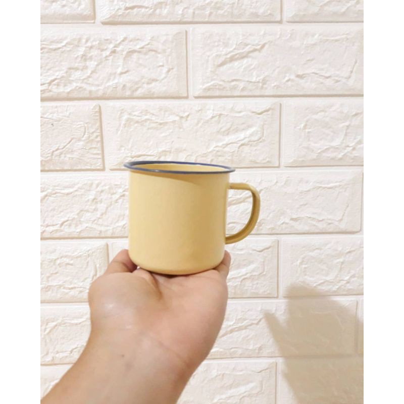 cangkir enamel kaleng /cangkir vintage /cangkir enamel polos/mug blirik/enamel murah