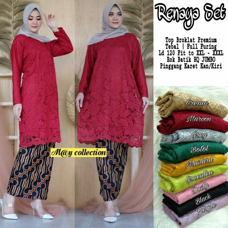 Bruklat kebaya set jumbo ld 120cm