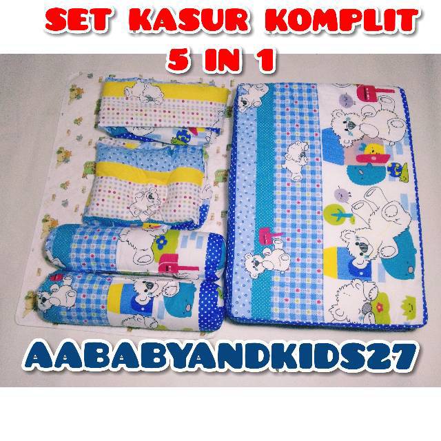 SET TEMPAT TIDUR BAYI MYLOVE-KASUR LIPAT BAYI MODEL TAHU-MATRAS BAYI 5IN1 MYLOVE-KASUR LIPAT KOMPLIT