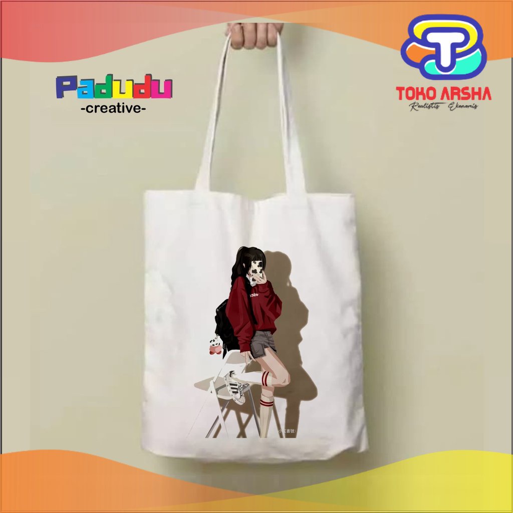 Tas Retro school korean girl Resleting Totebag Aesthetic Vintage Aesthetic Vintage Tote Bag Anime Ja