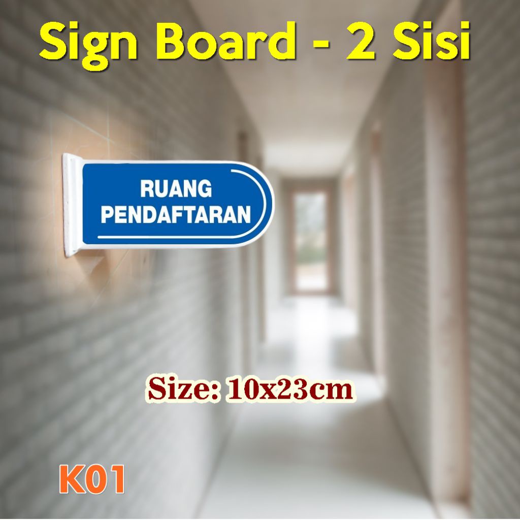 

Clinic Sign Board Papan Petunjuk Pintu Informasi Nama Ruangan Klinik 2 sisi 10x23cm SB2S KLE689 SBC