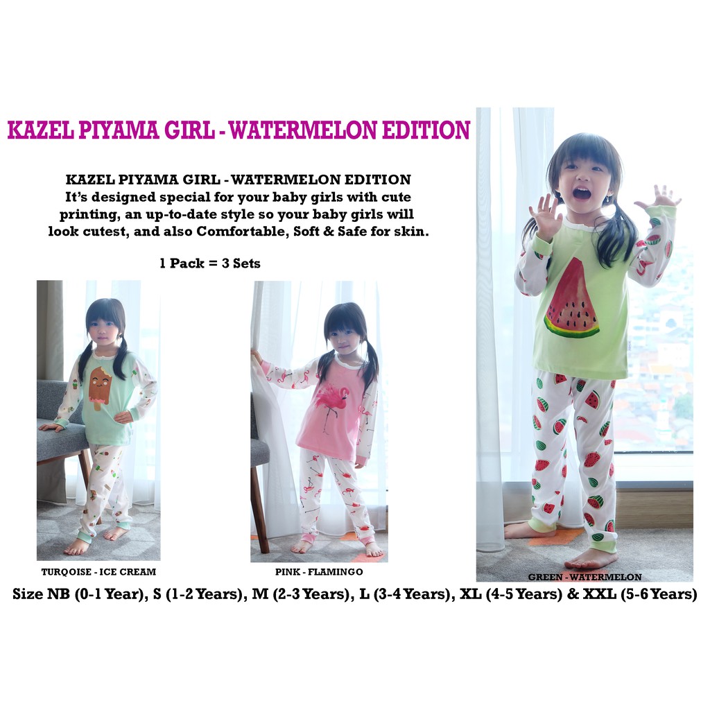 Kazel Piyama Girl - Watermelon Edition  Shopee Indonesia