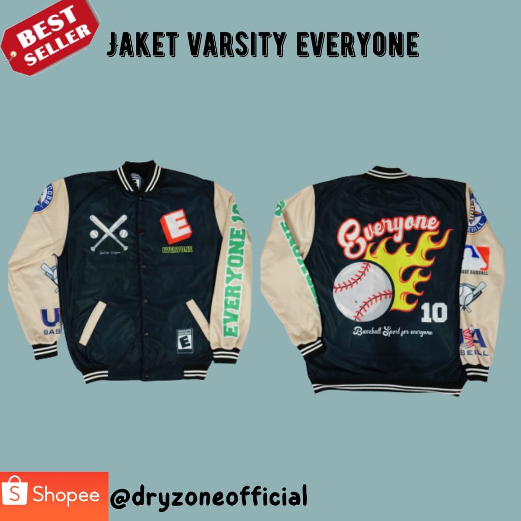Jacket Basebaal Varsity Everyone MLB & NBA Pria Wanita Dewasa